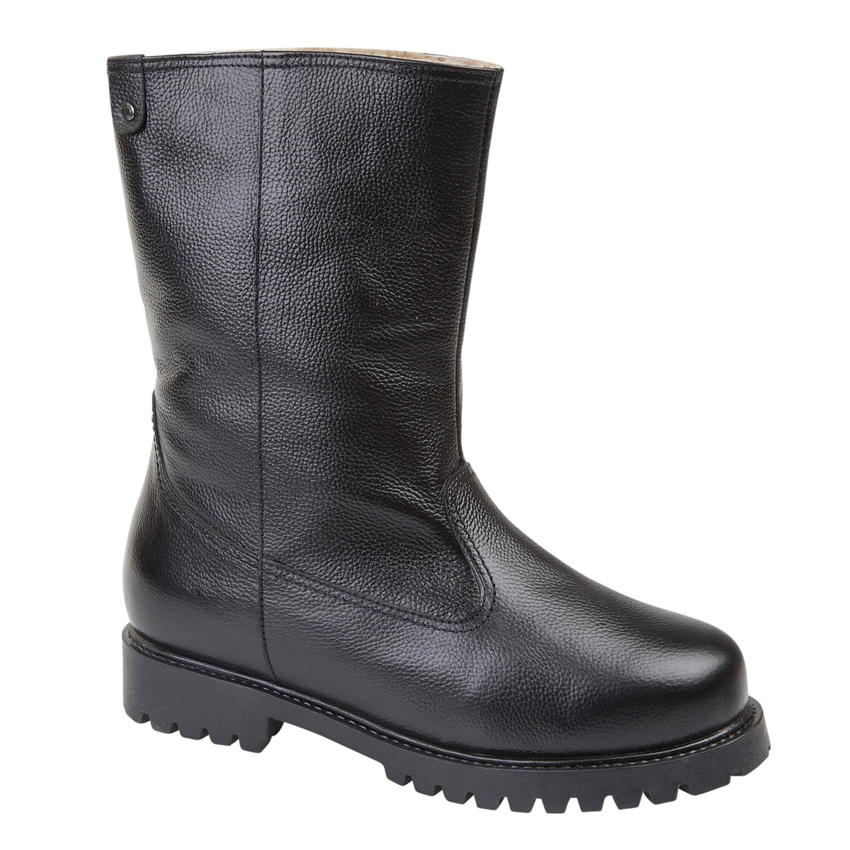 Brora | Womens Biker Boots | Black Colour Sheepskin Boots | Drapers